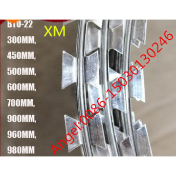 Hot Dipped Galvanized Bto-22 450, 600, 700, 900, 960mm Concertina Razor Barbed Wire